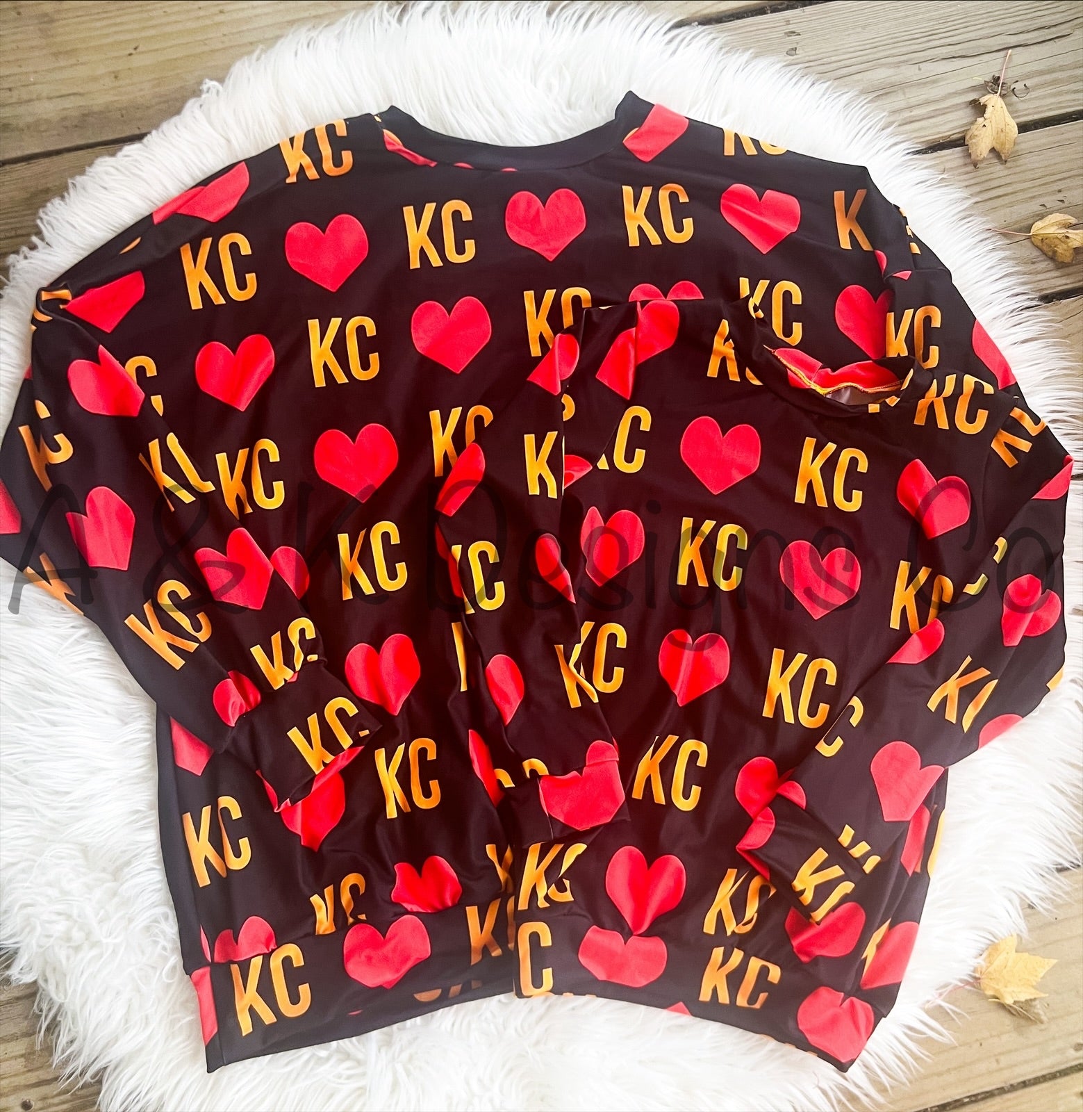 Kc Black with Red Hearts