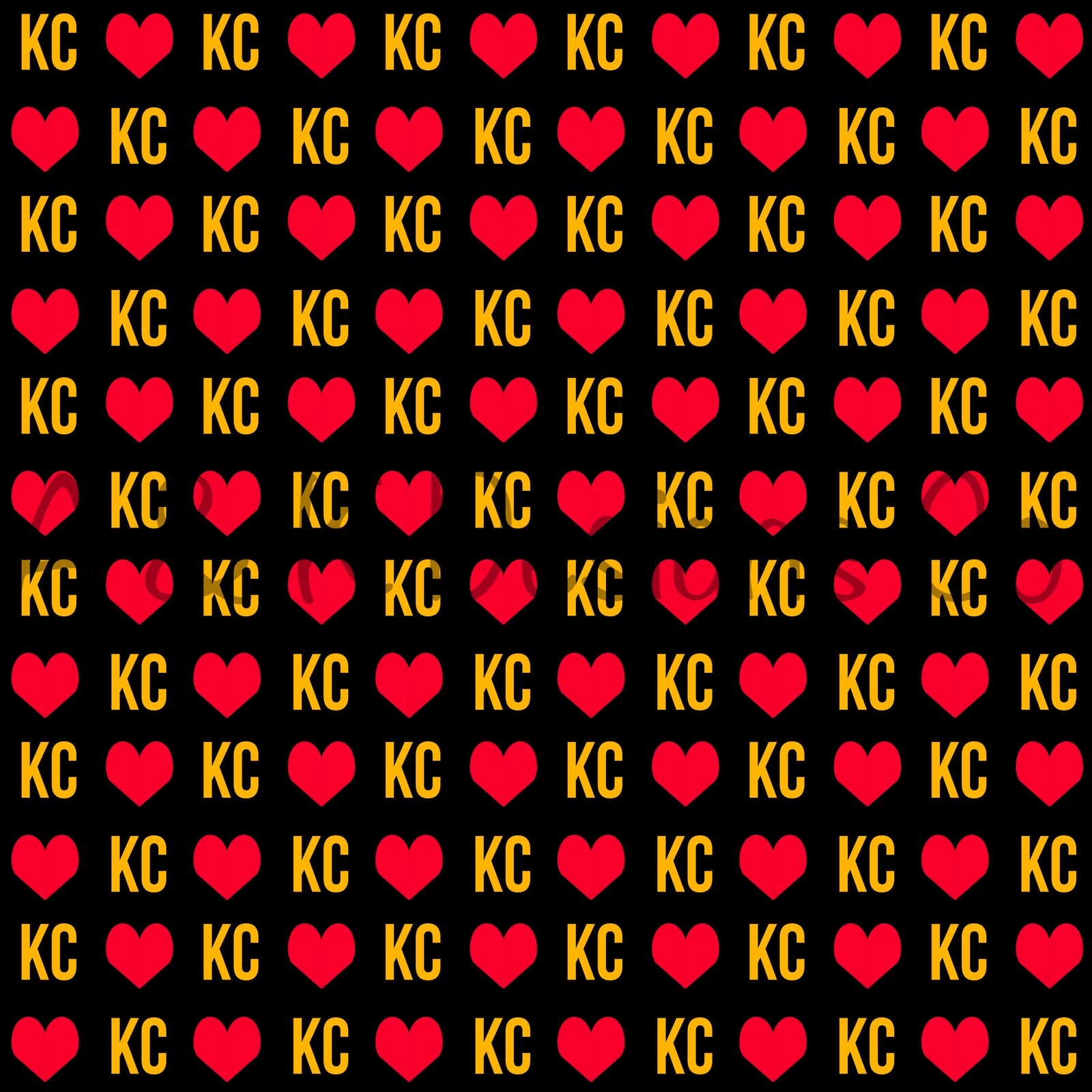 Kc Black with Red Hearts