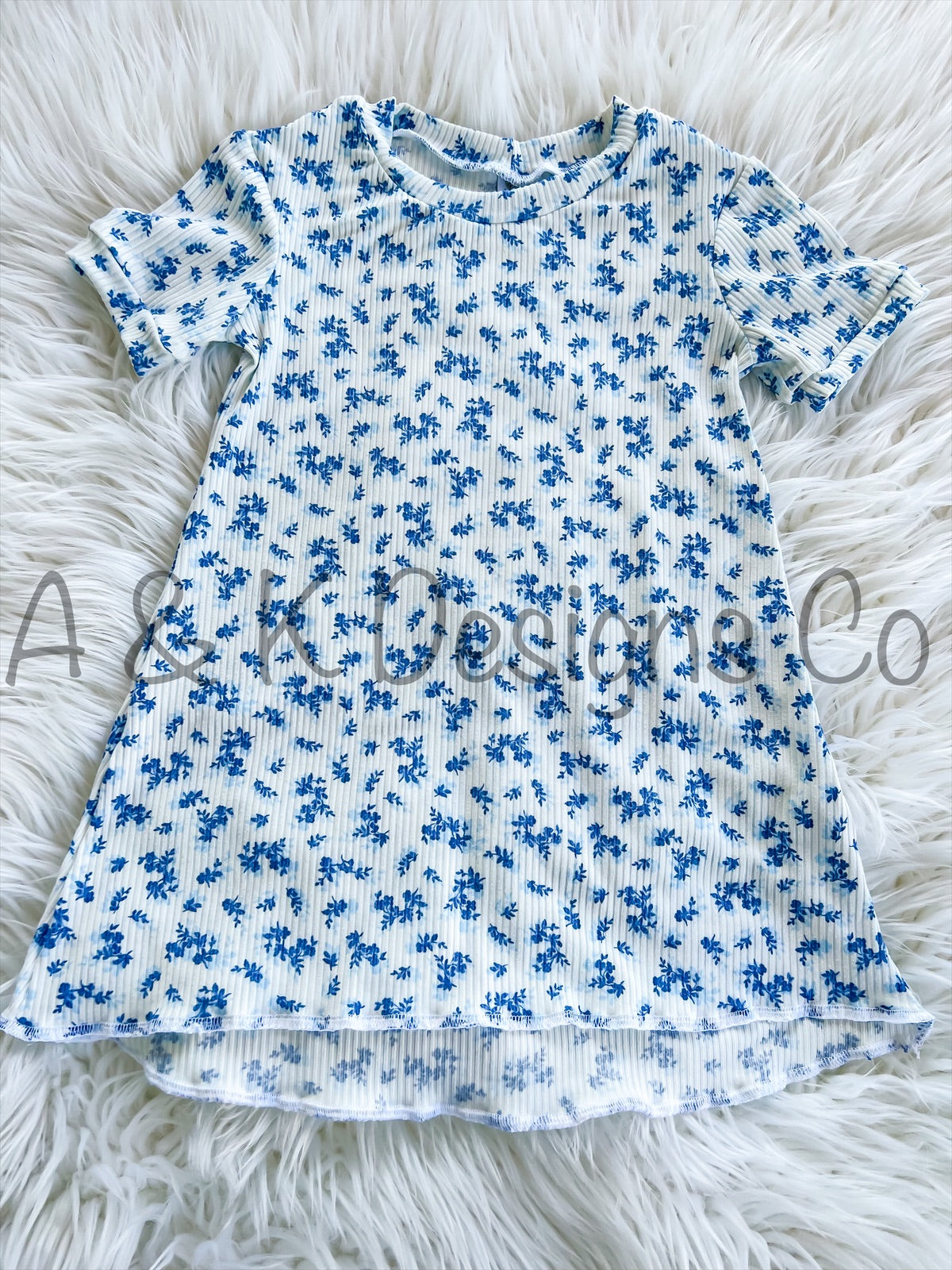 White with Blue Floral
